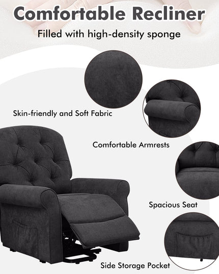 Giantex Power Lift Chair Electric Recliner for Elderly, Adjustable Backrest Footrest