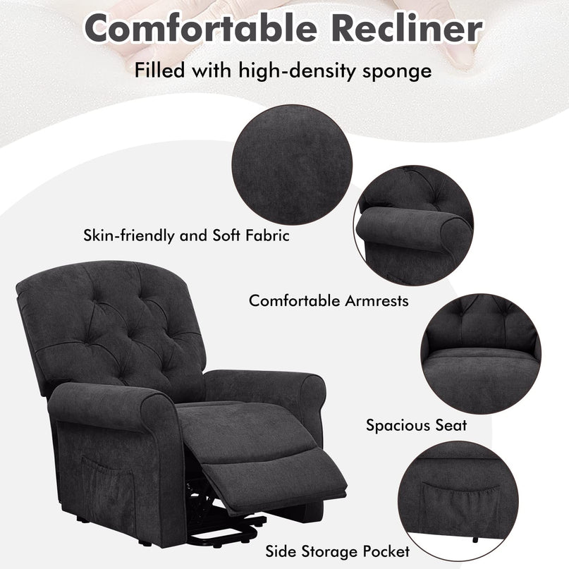 Giantex Power Lift Chair Electric Recliner for Elderly, Adjustable Backrest Footrest