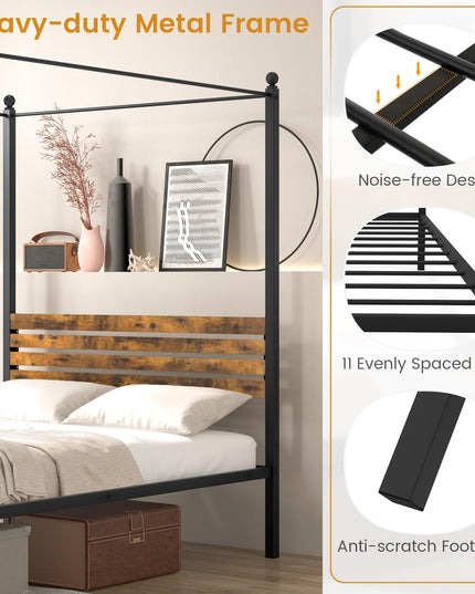 Giantex Metal Canopy Bed Frame