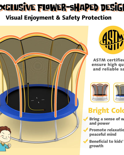 Giantex 8 FT 10 FT Trampoline, ASTM Certified Recreational Trampolines with Net, Galvanized Steel Frame