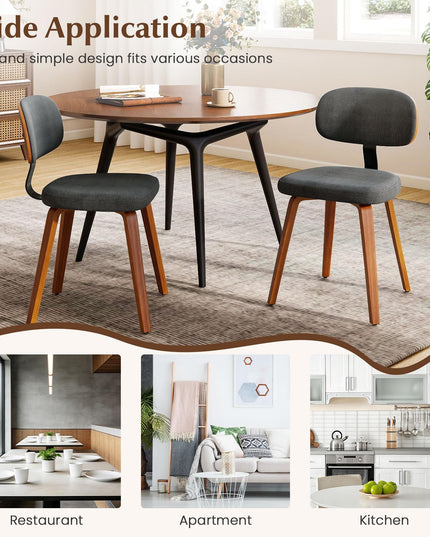 Giantex Chaises de cuisine en bois rembourrées en tissu chenille, lot de 2/4