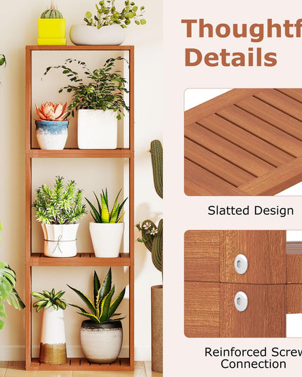 Giantex Solid Wood Stacking Storage Organizers w/Open Slatted Design