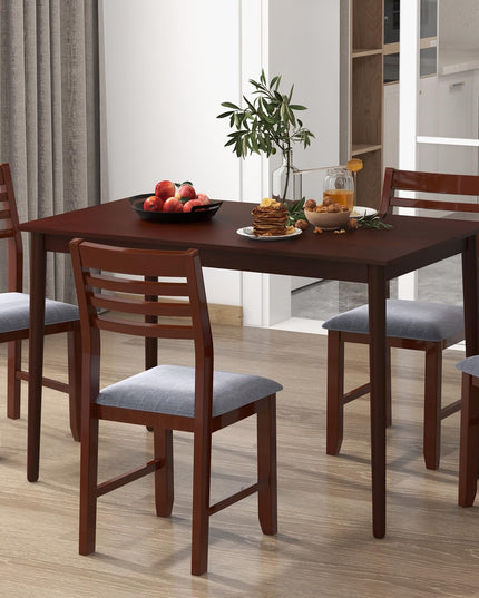 Giantex Dining Table for 4, Rectangular Kitchen Table, Mid Century Modern Dining Table with Rubber Wood Legs