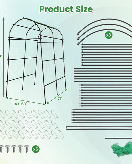 Garden Arch Trellis for Climbing Plants - Giantex