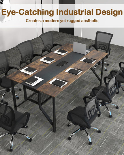 Table de conférence Giantex de 1,8 m pour 6 à 8 personnes pour le bureau