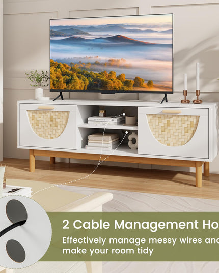 Giantex TV Stand for TV up to 55”, Television Stand with Open Shelves