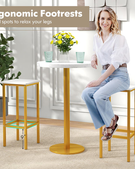 Giantex Bar Stools Set of 4, 26" Backless Barstools with Metal Legs & Footrest, Breakfast Bar Dining Chairs