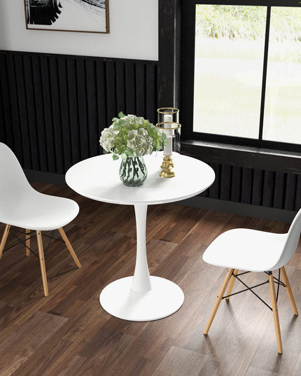 Giantex Dining Room Table Set for 2 or 4, Compact Kitchen Dining Table Set with 32" Round Table and DSW Chairs