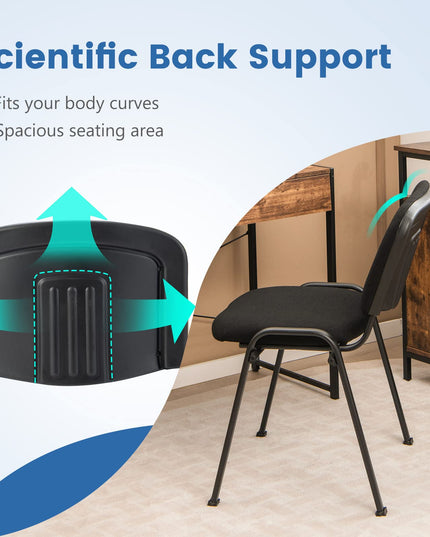 Giantex 10-Pack Conference Chair Set - Stackable Guest Chair with Metal Frame
