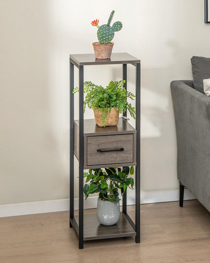Giantex 3 Tier Tall Plant Stand Indoor, 36 Inch Corner Plant Holder with Drawer & Metal Frame
