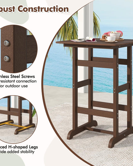 Giantex  42" Height HDPE Square Pub Table