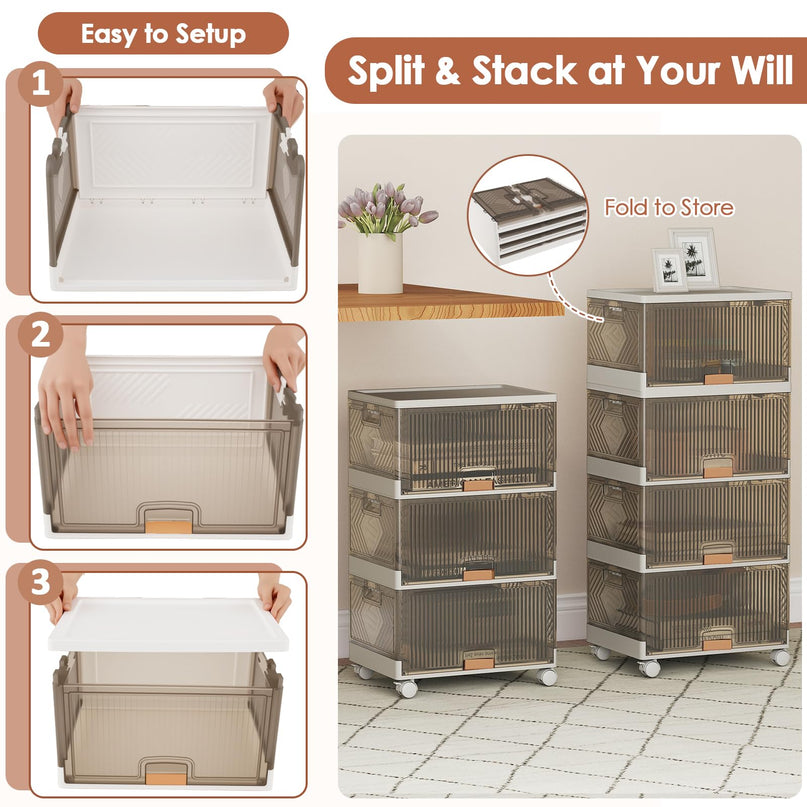 Giantex 4 Tier Stackable Storage Bins with Lids