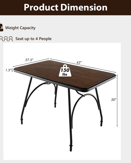 Giantex Rectangular Dining Table - Industrial Kitchen Table