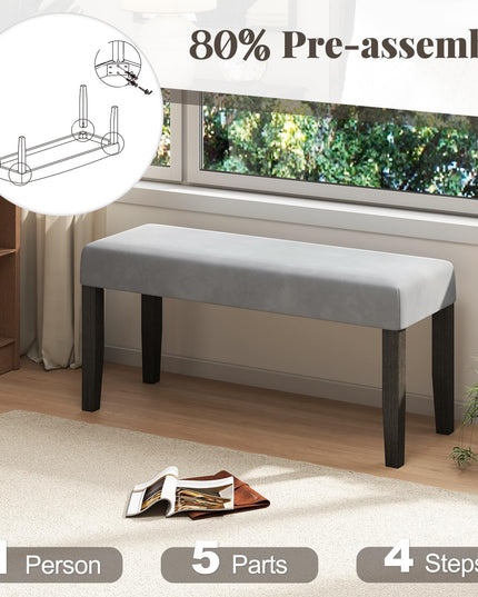Giantex 42" Upholstered Dining Bench with Velvet Padded Seat