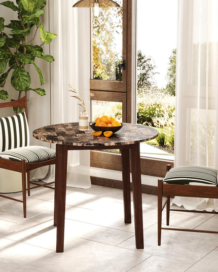 Giantex 35” Round Dining Table - Kitchen Table with Rubber Wood Legs