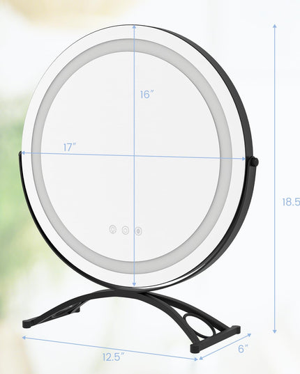 CHARMAID LED Makeup Mirror, 16 inch Lighted Vanity Mirror with Lights, 3 Color Lighting Modes