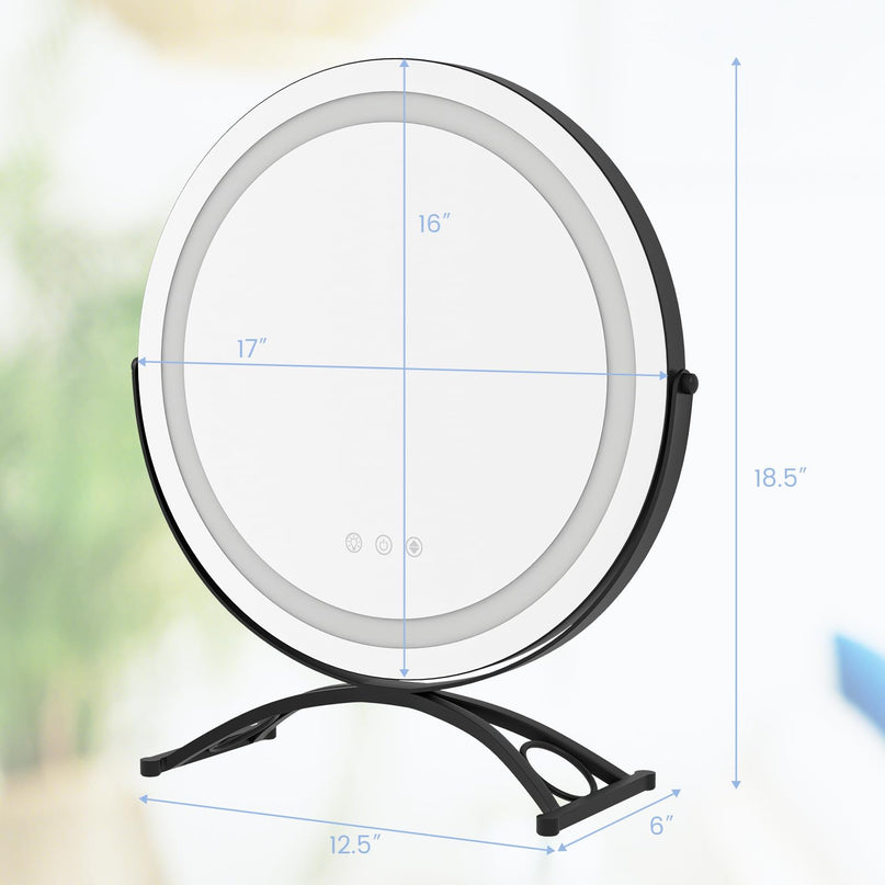 CHARMAID LED Makeup Mirror, 16 inch Lighted Vanity Mirror with Lights, 3 Color Lighting Modes