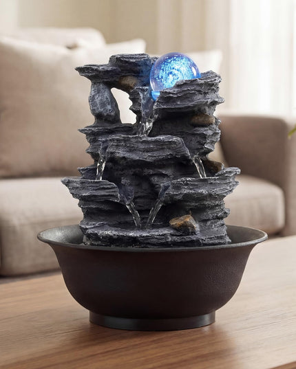Giantex Layered Bowl Cascade Zen Meditation Desktop Decor for Office Home Relaxation