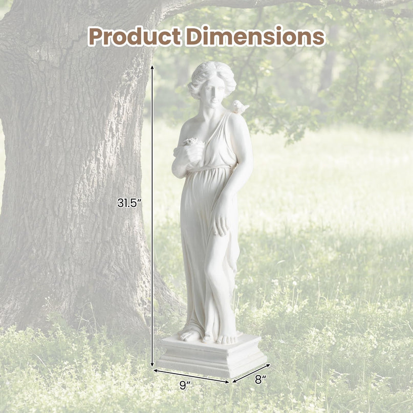 Giantex 31.5" Greek Goddess Statue with Bird