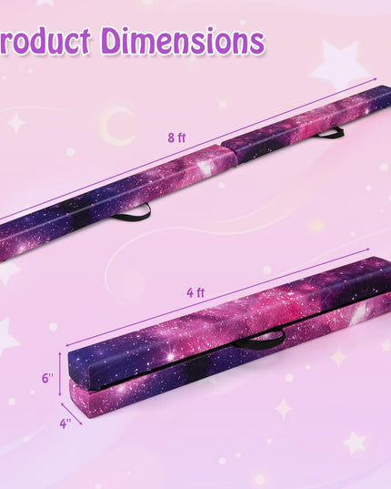 Giantex 8FT Balance Beam, Folding Gymnastics Beam w/Carry Handles