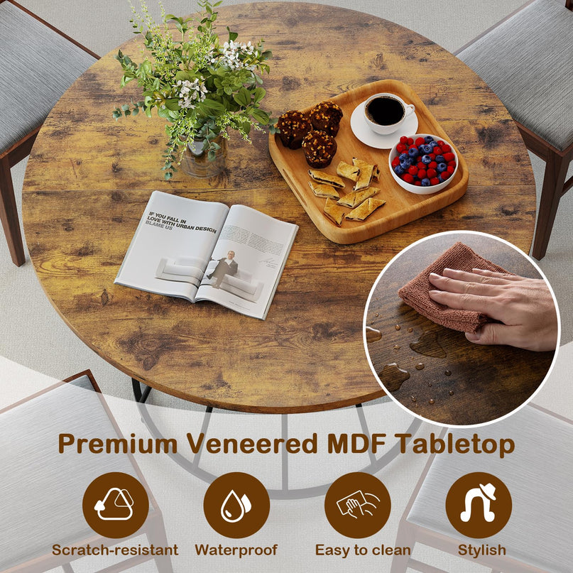 Table de cuisine de ferme Giantex 47" avec cadre métallique robuste