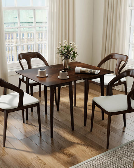 Giantex 34" Rectangular Dinner Table with Solid Rubber Wood Frame
