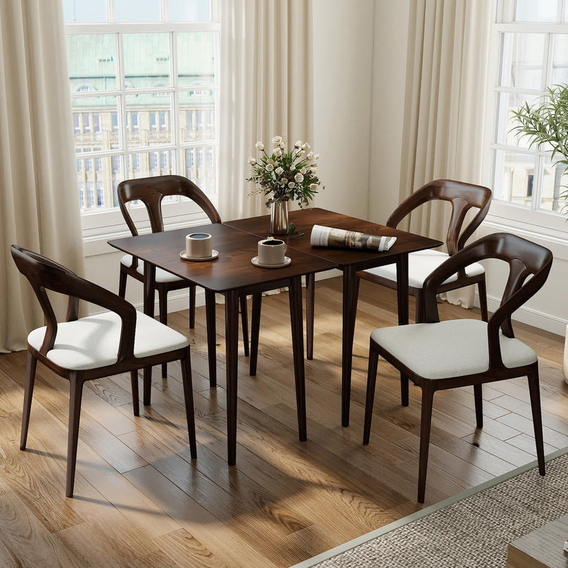 Table à manger rectangulaire Giantex 34" avec cadre en bois d'hévéa massif
