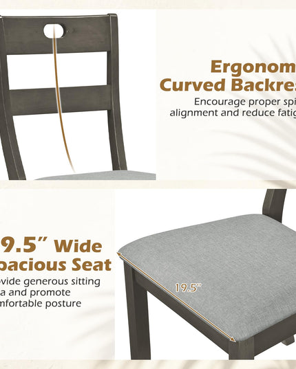 Giantex Wooden Dining Chairs Set of 2/4 for Restaurant