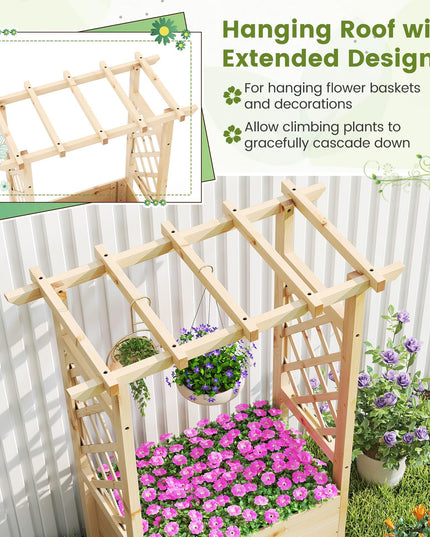Giantex Raised Garden Bed with Sided Trellis & Hanging Roof ( 31”x16”x41” )