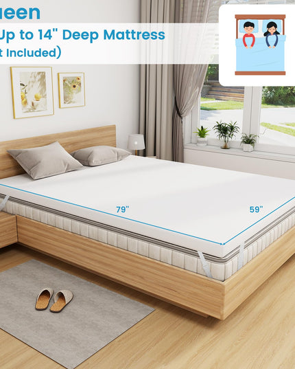 Giantex 3 Inch Twin Memory Foam Mattress Topper, Cooling Gel Infused Topper with Removable Cover