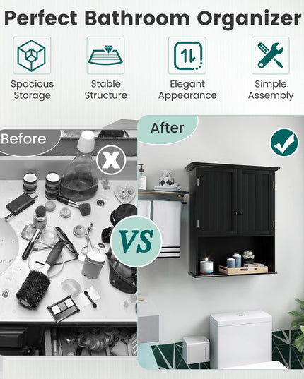 Giantex Bathroom Wall Mounted Cabinet - Storage Cabinet w/Adjustable Shelf