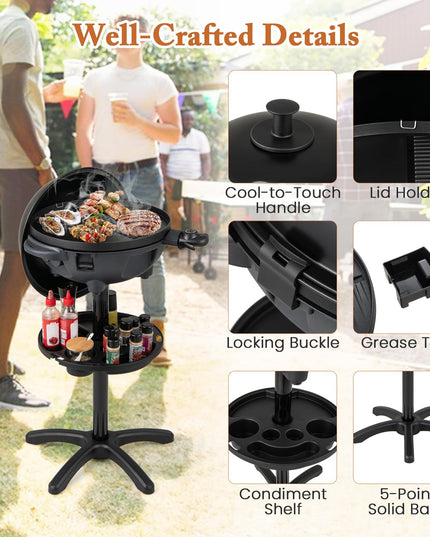 Giantex Electric Grill Outdoor, 1200W Electric BBQ Grills