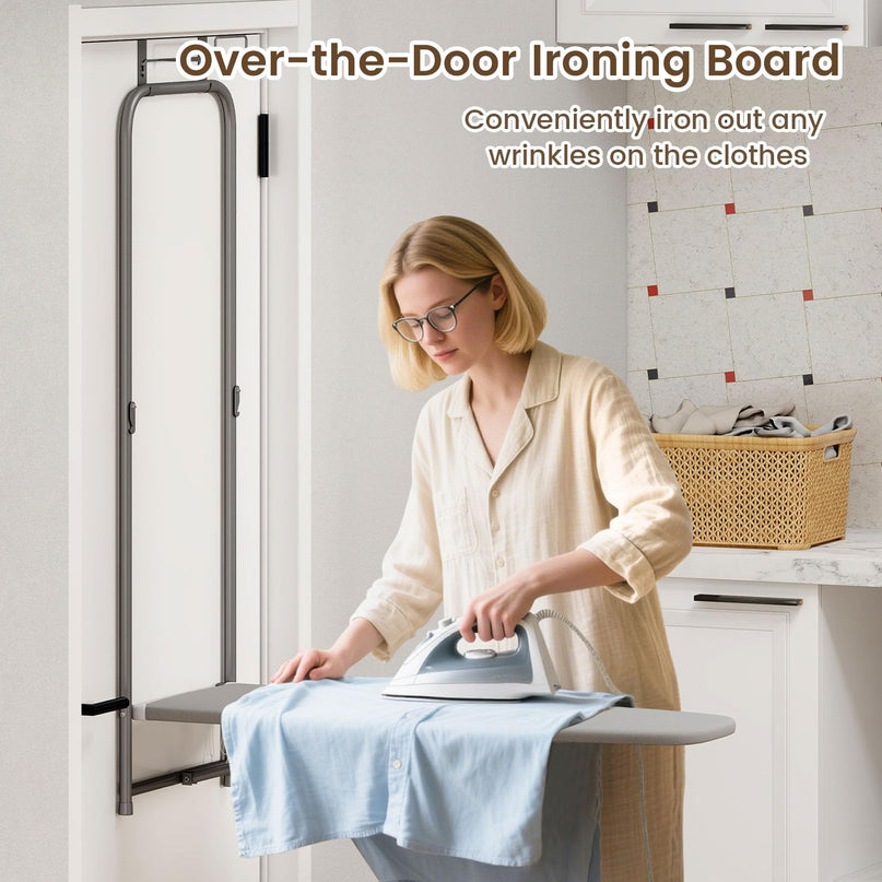 Giantex Over The Door Ironing Board with Iron Holder