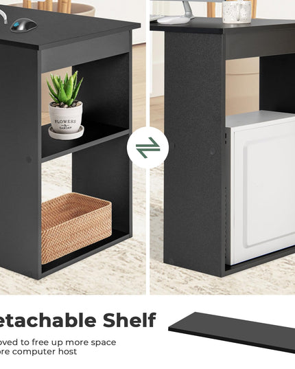 Giantex 48 Inch Computer Desk with Bookshelf, 3-in-1 Home Office Desk with 4-Tier Bookcase & CPU Stand