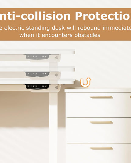 Bureau debout électrique Giantex 48" x 30" à double moteur et hauteur réglable pour le bureau à domicile