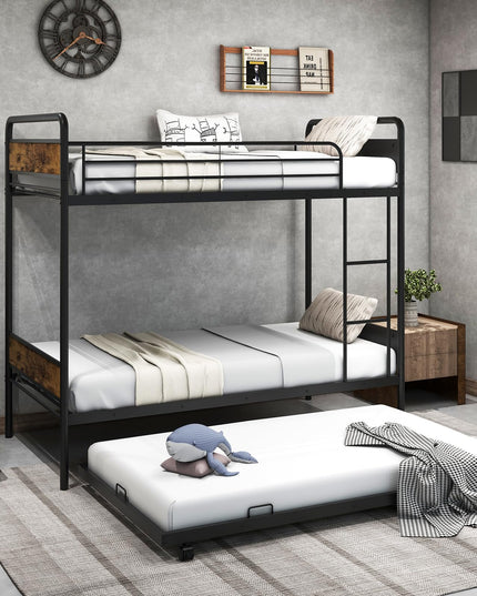 Giantex Metal Twin Over Twin Bunk Bed with Trundle