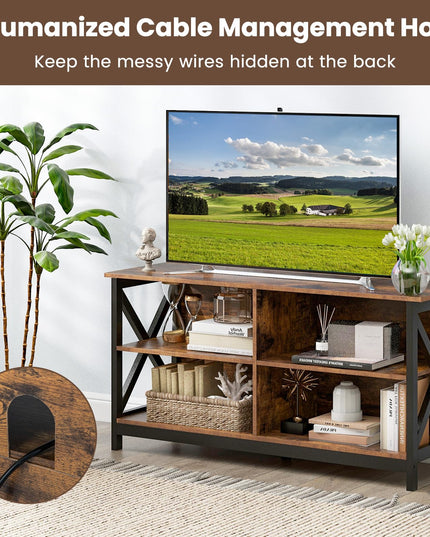 Giantex TV Stands for Living Room - 3-Tier Media Console Table with Storage Shelves