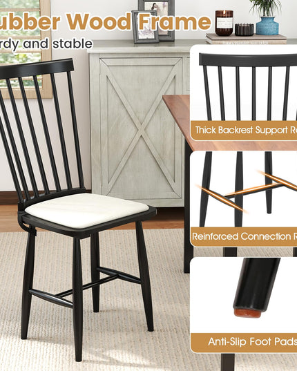 Giantex Windsor Dining Chairs Set of 2/4 w/Spindle Back & Removable Seat Cushion