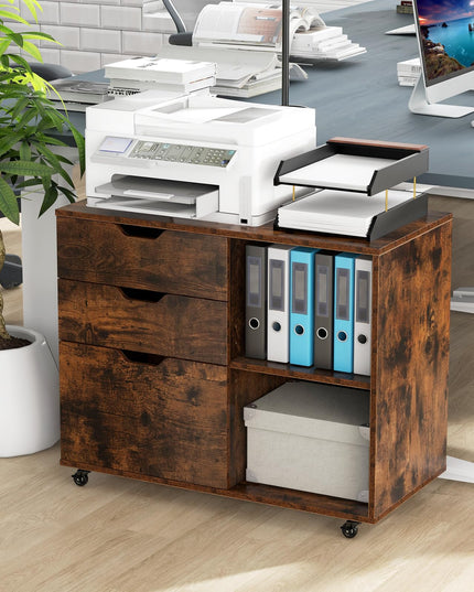 Giantex 3 Drawer File Cabinet, Office Storage Cabinet Fits Files Letter, A4, Legal Size