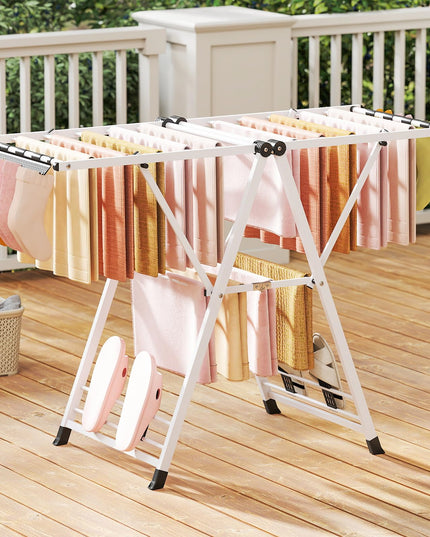 Giantex Clothes Drying Rack Foldable Metal Laundry Drying Rack（ 55.5"L x 39"-58"H）