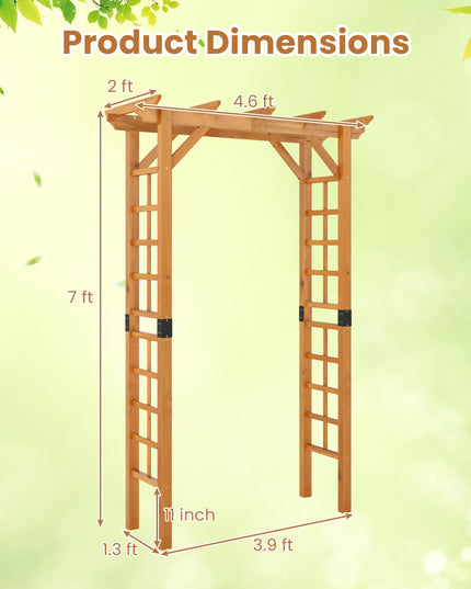 Arche de jardin en bois Giantex 7FT, tonnelle en bois, arche de mariage pour cérémonie ou fête