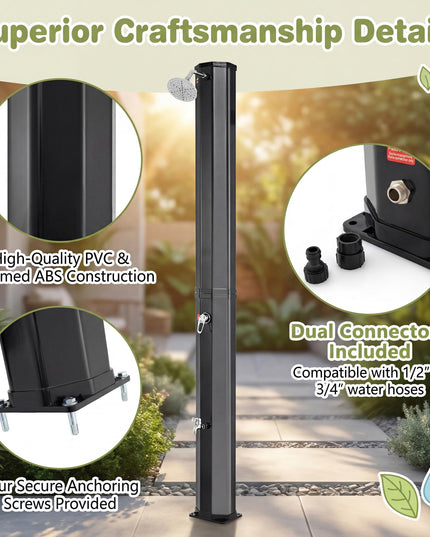 Giantex 7.5 FT 15.9 Gallon Solar Heated Outdoor Shower