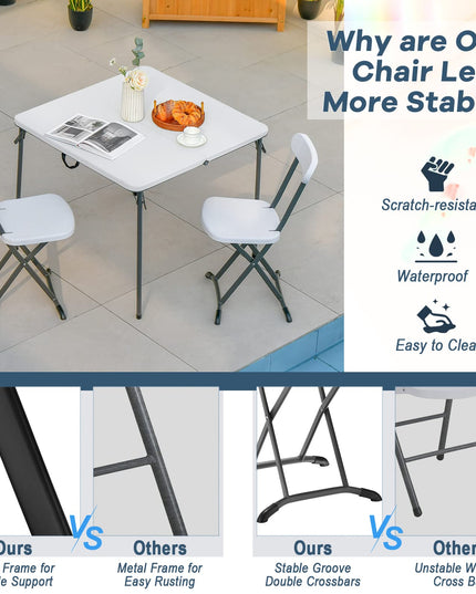 Giantex 2-Pack Folding Chairs, Plastic Event Chairs, Lightweight Foldable Chairs with Solid X-Shape Frame
