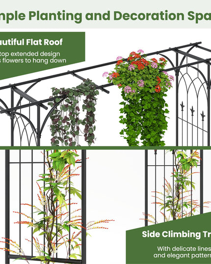 Giantex Metal Garden Arbor with Trellis
