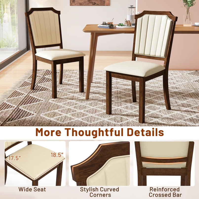 Giantex Upholstered Dining Chairs Set for Living Dining Room