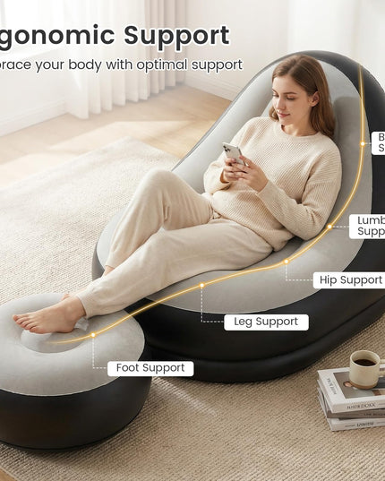 Giantex Inflatable Chair with Ottoman for Adults