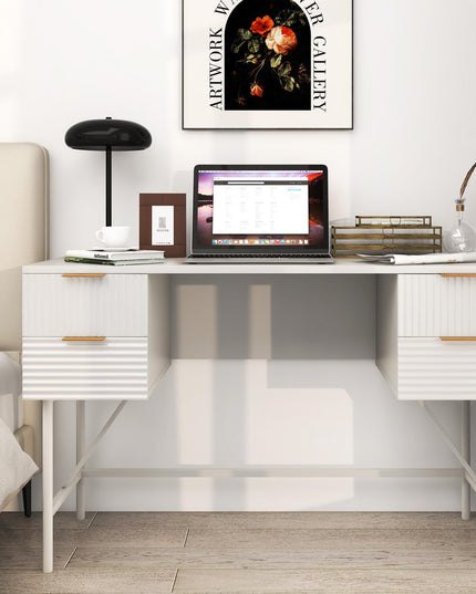 Giantex Modern Desk with 4 Drawers