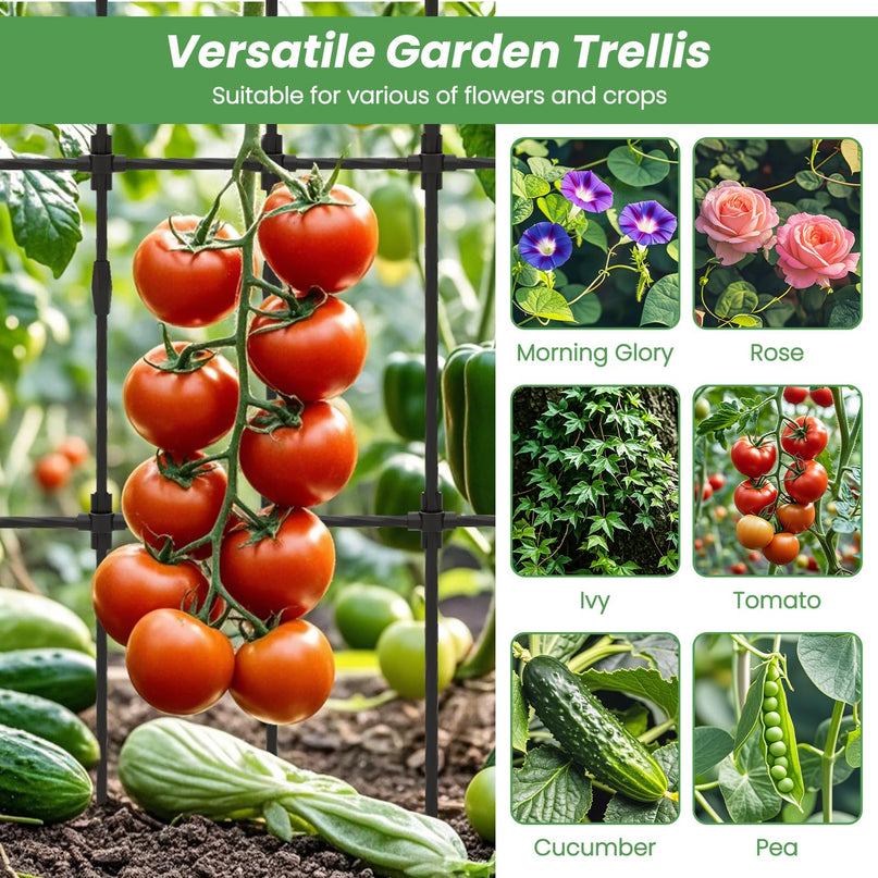Treillis de jardin extérieur Giantex pour plantes grimpantes, treillis de 185 cm de haut avec tuyaux métalliques recouverts de PE antirouille