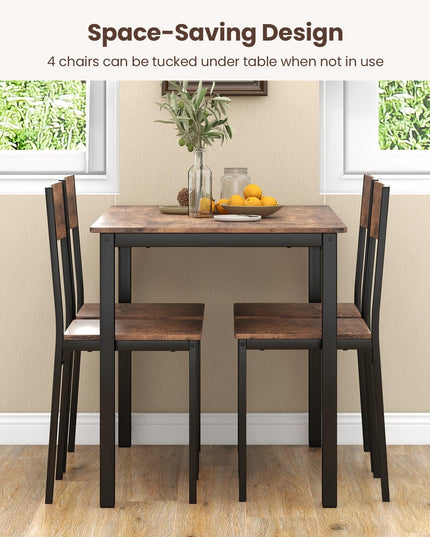 Giantex Dining Table Set for 4, Mid-Century Kitchen Furniture Set w/Kitchen Table, 4 Dining Chairs