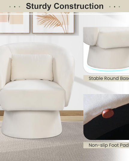 Giantex Swivel Accent Chair Upholstered Barrel Chair